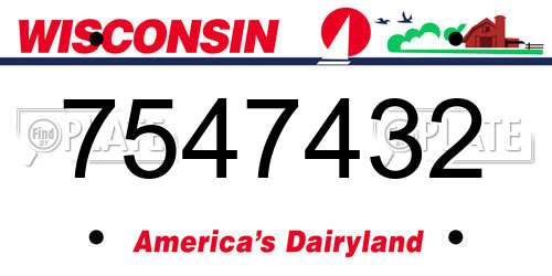 7547432 Wisconsin License Plate