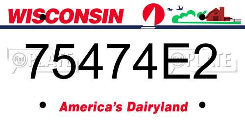 75474E2 Wisconsin License Plate