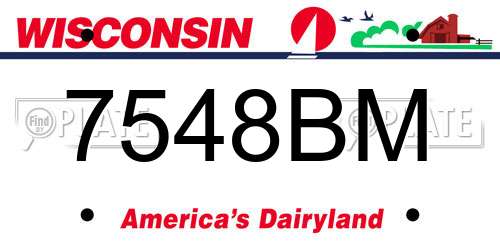 7548BM Wisconsin License Plate