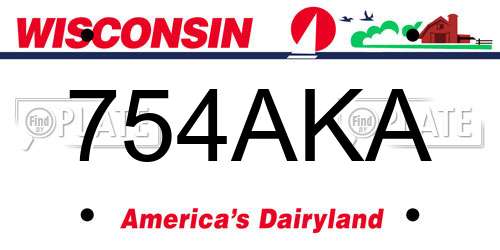 754AKA Wisconsin License Plate