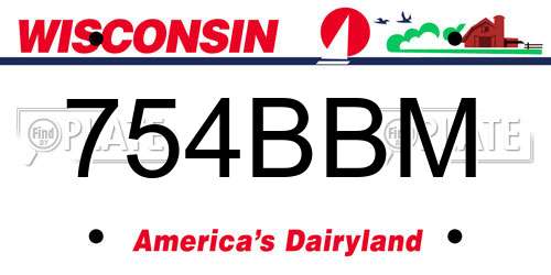 754BBM Wisconsin License Plate