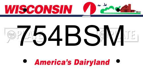 754BSM Wisconsin License Plate