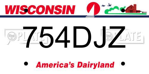 754DJZ Wisconsin License Plate