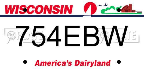 754EBW Wisconsin License Plate