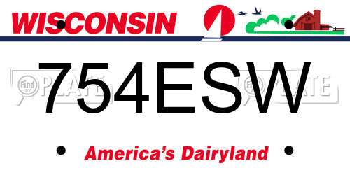 754ESW Wisconsin License Plate