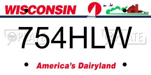 754HLW Wisconsin License Plate