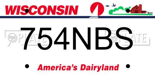 754NBS Wisconsin License Plate