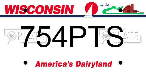 754PTS Wisconsin License Plate