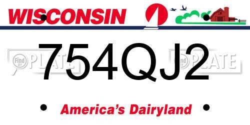 754QJ2 Wisconsin License Plate