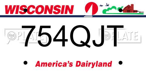 754QJT Wisconsin License Plate