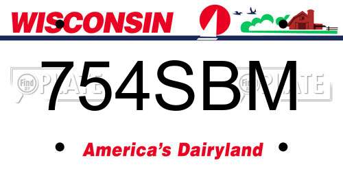 754SBM Wisconsin License Plate
