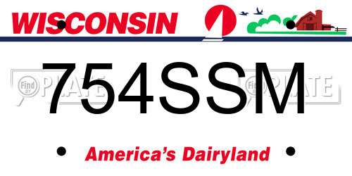 754SSM Wisconsin License Plate