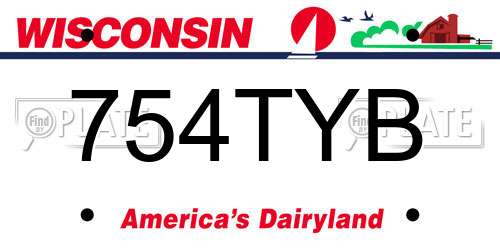 754TYB Wisconsin License Plate
