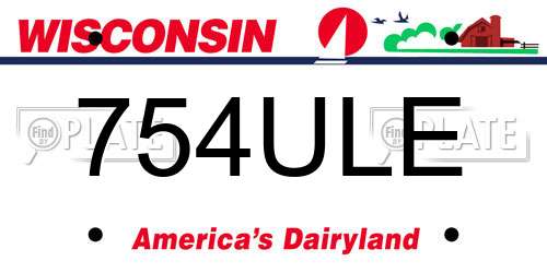 754ULE Wisconsin License Plate