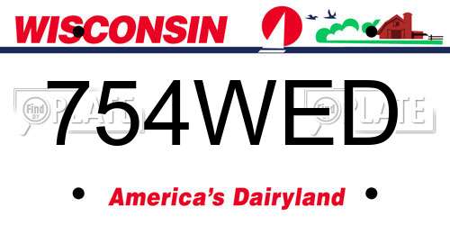 754WED Wisconsin License Plate