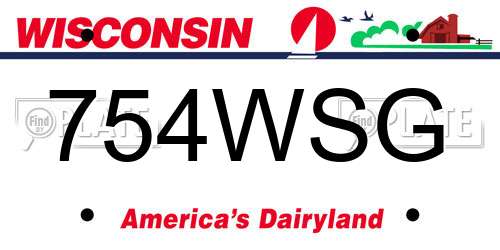 754WSG Wisconsin License Plate