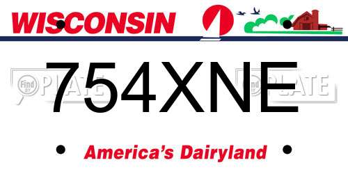754XNE Wisconsin License Plate