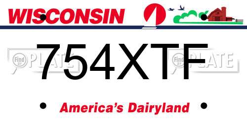 754XTF Wisconsin License Plate