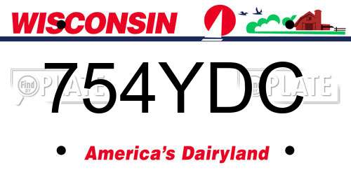 754YDC Wisconsin License Plate