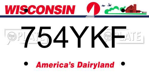 754YKF Wisconsin License Plate