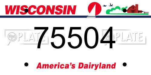 75504 Wisconsin License Plate