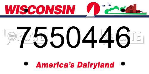 7550446 Wisconsin License Plate