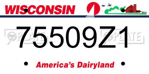 75509Z1 Wisconsin License Plate