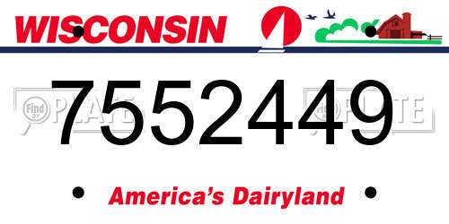7552449 Wisconsin License Plate