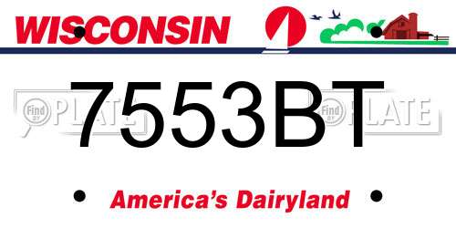 7553BT Wisconsin License Plate