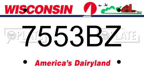 7553BZ Wisconsin License Plate
