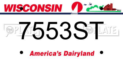 7553ST Wisconsin License Plate