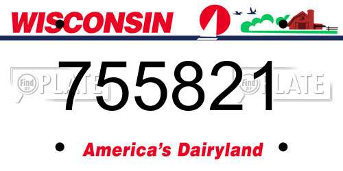 755821 Wisconsin License Plate
