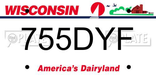 755DYF Wisconsin License Plate
