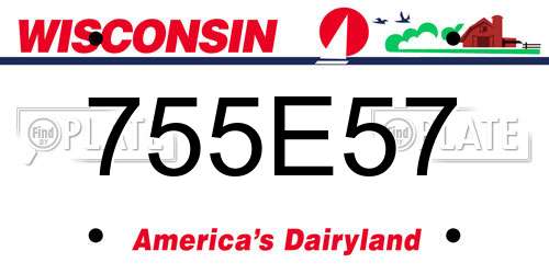 755E57 Wisconsin License Plate