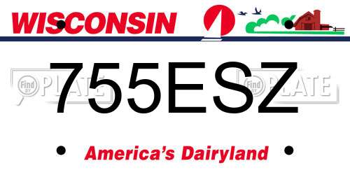 755ESZ Wisconsin License Plate
