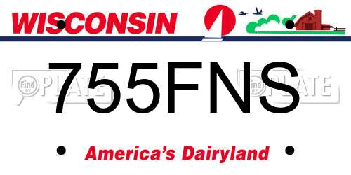 755FNS Wisconsin License Plate