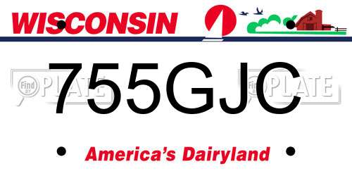 755GJC Wisconsin License Plate