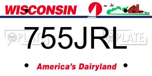755JRL Wisconsin License Plate