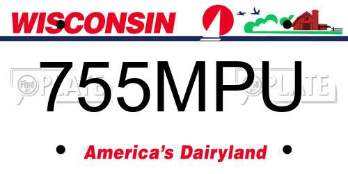 755MPU Wisconsin License Plate