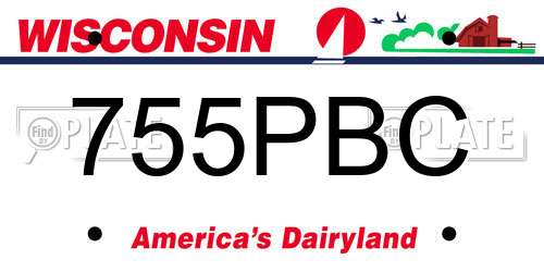 755PBC Wisconsin License Plate