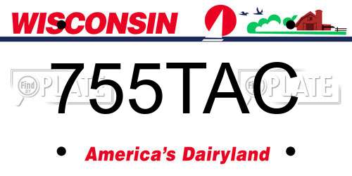 755TAC Wisconsin License Plate