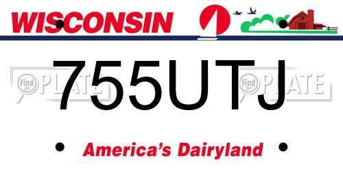 755UTJ Wisconsin License Plate