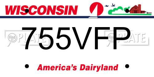 755VFP Wisconsin License Plate