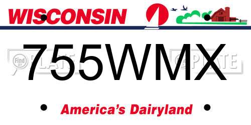 755WMX Wisconsin License Plate