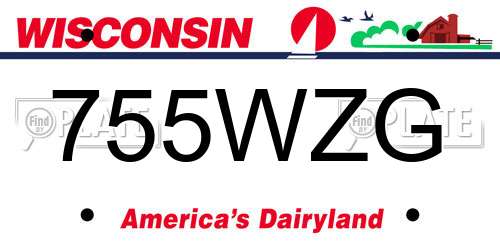 755WZG Wisconsin License Plate