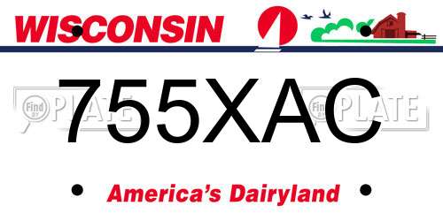 755XAC Wisconsin License Plate