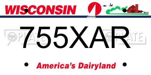 755XAR Wisconsin License Plate