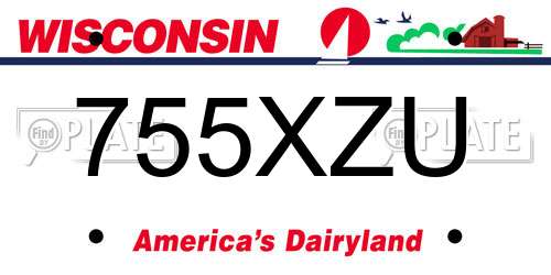 755XZU Wisconsin License Plate