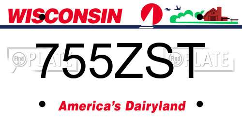 755ZST Wisconsin License Plate