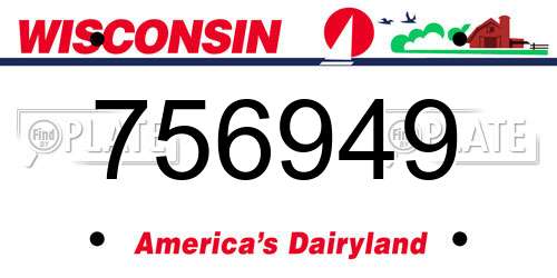 756949 Wisconsin License Plate